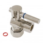 Fauceture 5/8" O.D. Compression, 1/2" O.D. Compression Angle Valve, Brushed Nickel