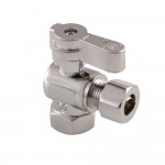 Kingston Brass 3/8 Fip X 3/8 OD Comp Angle Stop Valve with Lever Handle, Brushed Nickel
