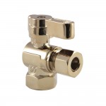 Kingston Brass 3/8 Fip X 3/8 OD Comp Angle Stop Valve with Lever Handle, Polished Brass