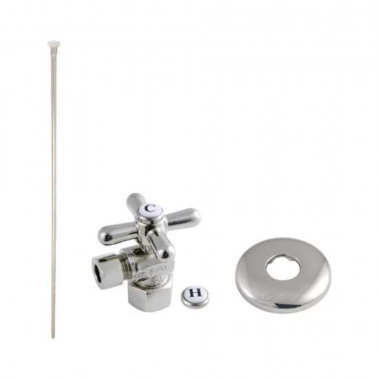 Kingston Brass Trimscape Toilet Supply Kit Combo 1/2-Inch IPS X 3/8-Inch Comp Outlet, Polished Nickel