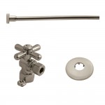 Kingston Brass Toilet Supply Kit, 1/2" IPS (Iron Pipe Size) Inlet - 3/8" Outlet, Brushed Nickel