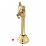 Kingston Brass 1/2" Sweat, 3/8" O.D. Compression Straight Shut-off Valve with 5" Extension, Polished Brass