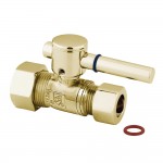 Fauceture 5/8" IPS, 1/2" O.D. Compression Straight Valve, Polished Brass