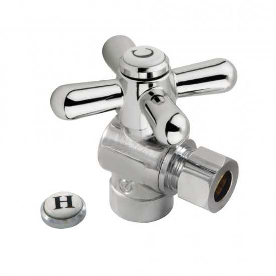 Kingston Brass 1/2" Sweat, 3/8" O.D. Compression Angle Shut-off Valve, Polished Chrome