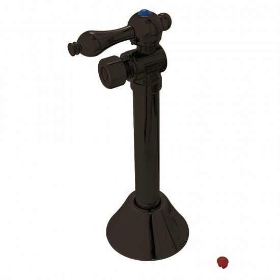 Kingston Brass 1/2" Sweat, 3/8" O.D. Compression Angle Shut-off Valve with 5" Extension, Oil Rubbed Bronze