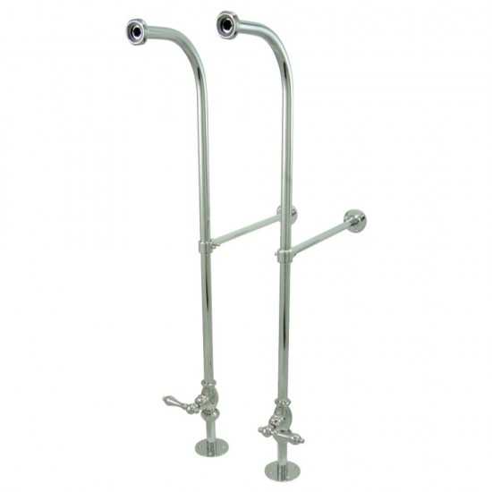 Kingston Brass Rigid Freestand Supplies with Stop Porcelain Lever Handle, Polished Chrome