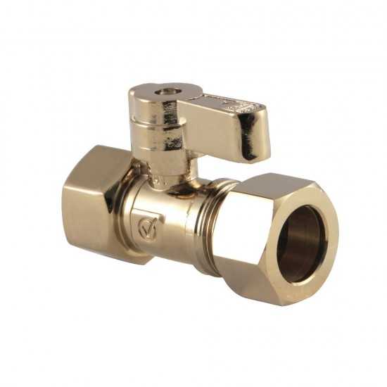 Kingston Brass 1/2-Inch IPS X 5/8-Inch OD Comp Straight Valve, Polished Brass