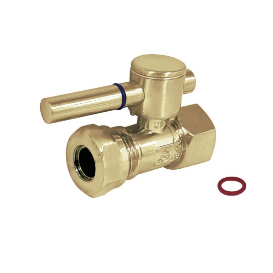 Fauceture 1/2" IPS, 1/2" or 7/16" Slip Joint Straight Valve, Polished Brass