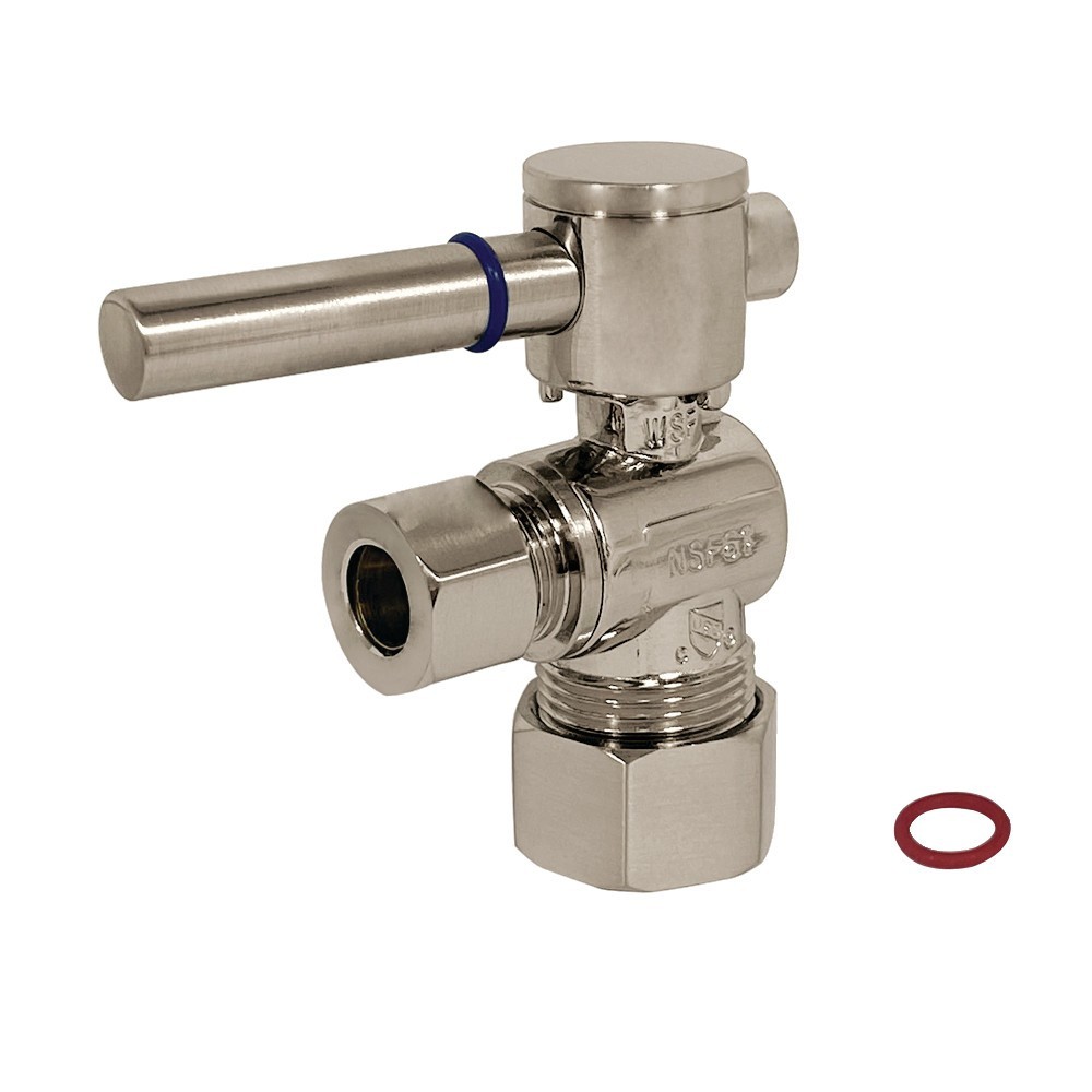 Fauceture Quarter Turn Valves (5/8-Inch X 3/8-Inch OD Compression), Brushed Nickel