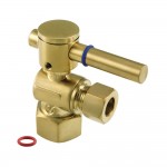 Fauceture Quarter Turn Valves (1/2" FIP X 3/8" O.D. Compression), Brushed Brass