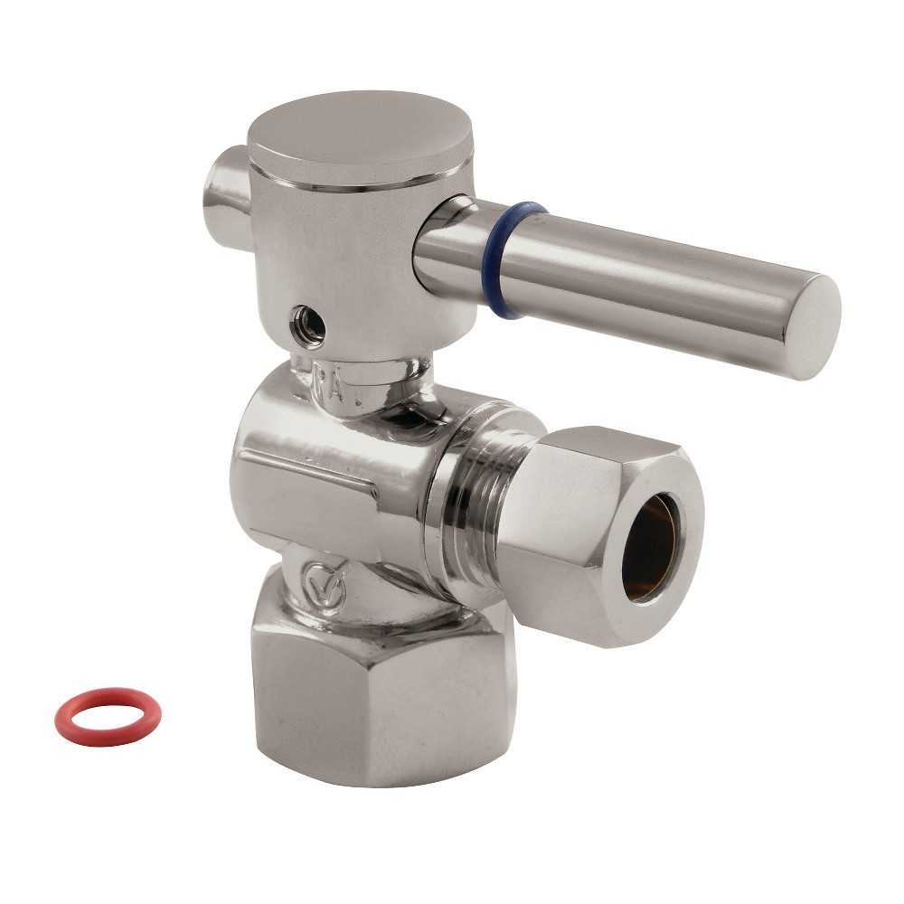 Fauceture Quarter Turn Valves (1/2-Inch FIP X 3/8-Inch O.D. Compression), Brushed Nickel