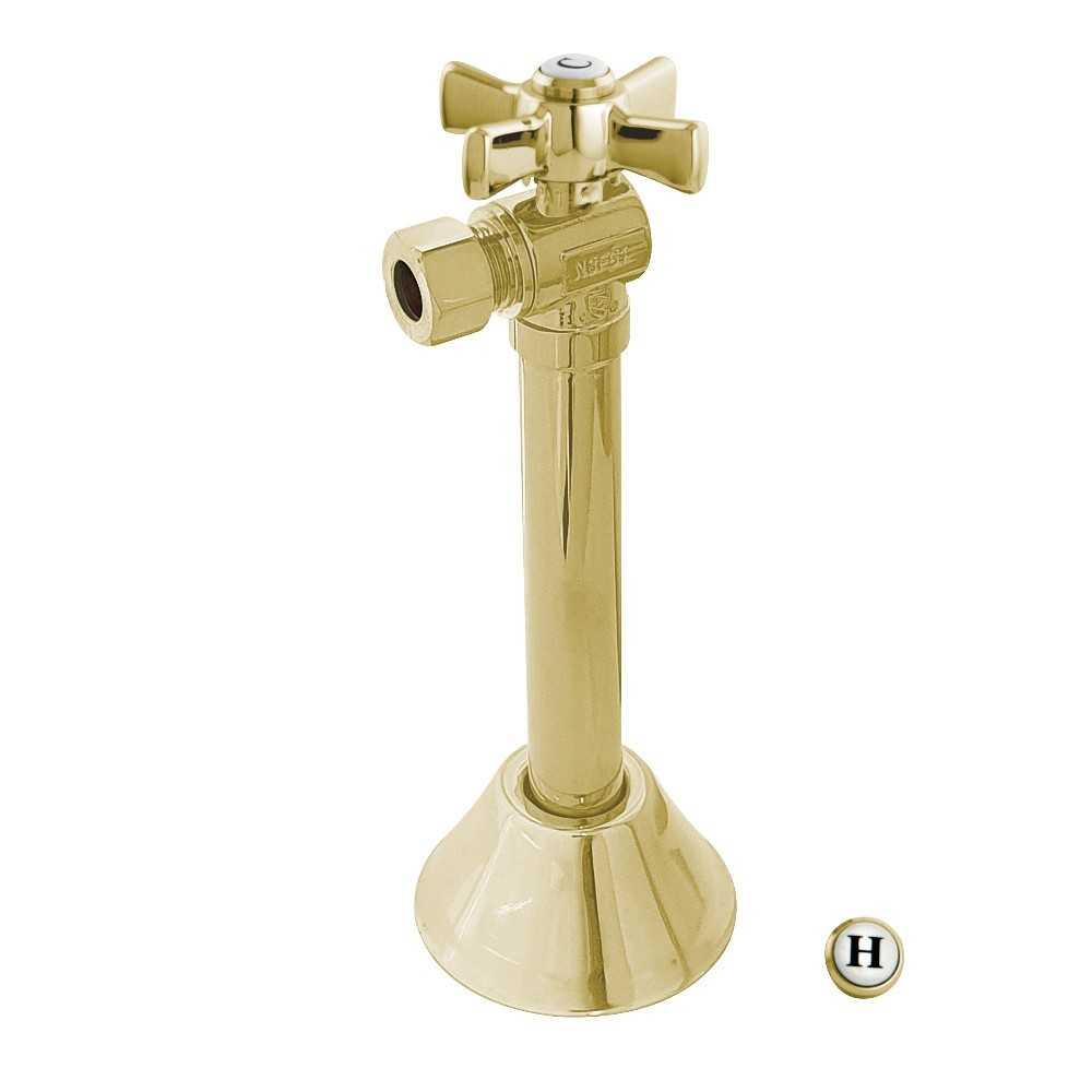 Kingston Brass 1/2" Sweat X 3/8" OD Compression With 5" Extended Adapter, Polished Brass