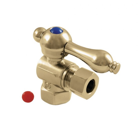 Kingston Brass 3/8" IPS, 3/8" O.D. Compression Angle Shut-off Valve, Polished Brass