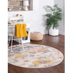 Rug Unique Loom Lotus Multi Round 7' 0 x 7' 0