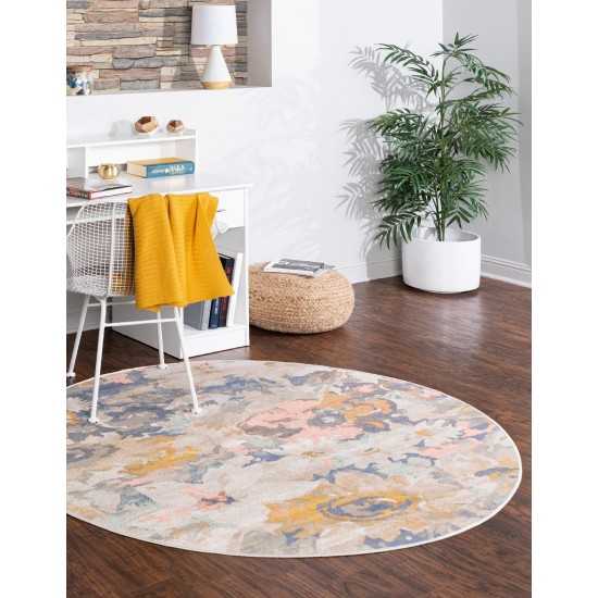 Rug Unique Loom Lotus Multi Round 7' 0 x 7' 0