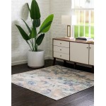 Rug Unique Loom Lotus Blue Square 5' 0 x 5' 0