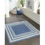 Rug Unique Loom Lotus Blue Square 5' 0 x 5' 0