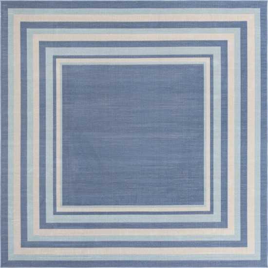 Rug Unique Loom Lotus Blue Square 6' 0 x 6' 0