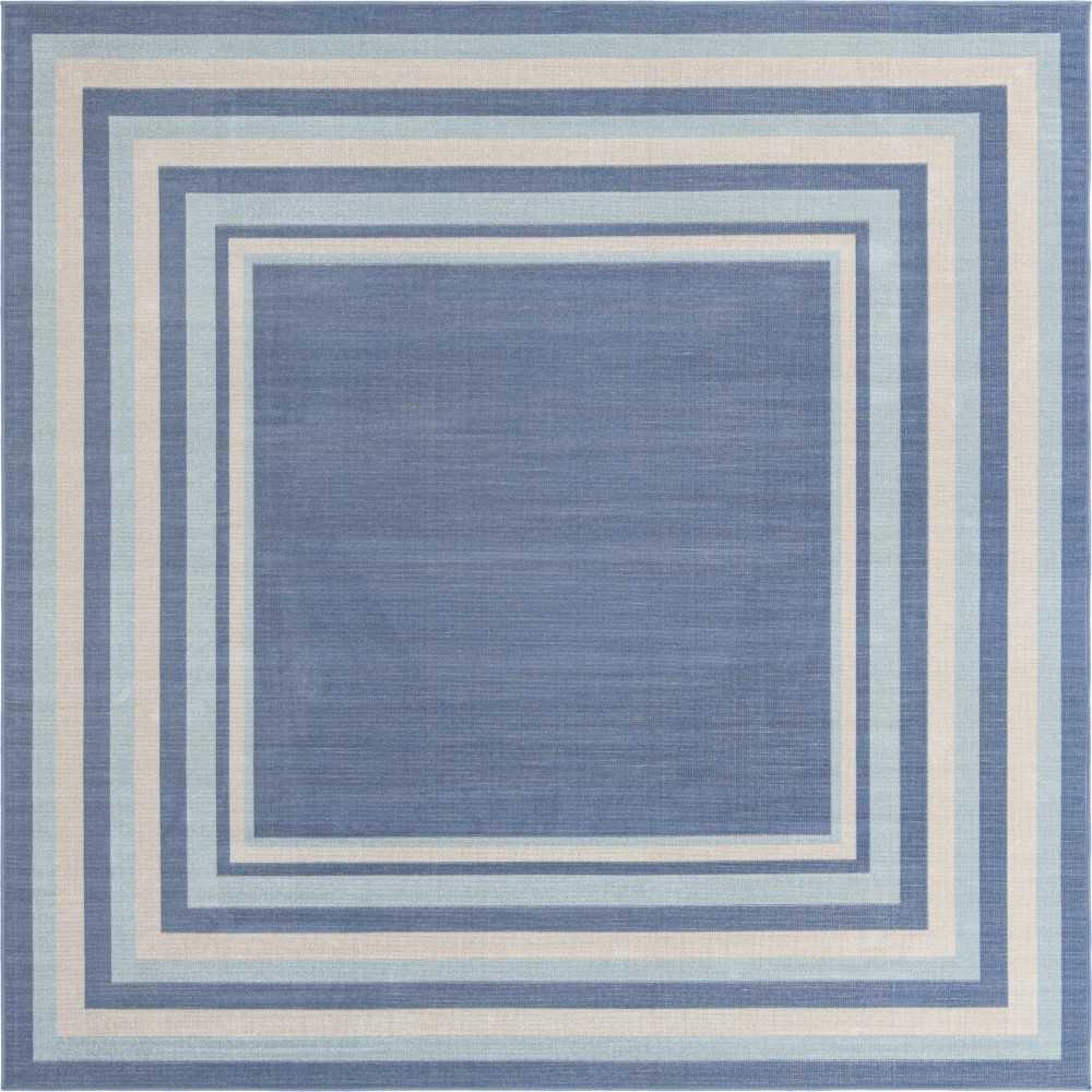 Rug Unique Loom Lotus Blue Square 6' 0 x 6' 0