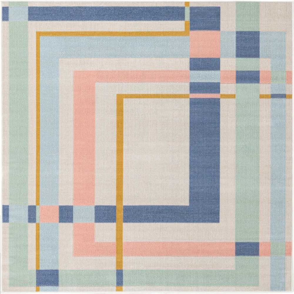 Rug Unique Loom Lotus Multi Square 6' 0 x 6' 0 Rug Unique Loom Lotus Multi Square 6' 0 x 6' 0