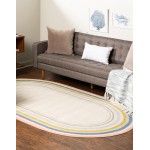 Rug Unique Loom Lotus Ivory Oval 5' 0 x 8' 0