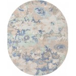 Rug Unique Loom Lotus Blue Oval 8' 0 x 10' 0