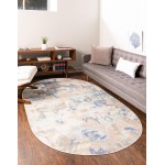 Rug Unique Loom Lotus Blue Oval 8' 0 x 10' 0