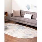 Rug Unique Loom Lotus Blue Oval 8' 0 x 10' 0