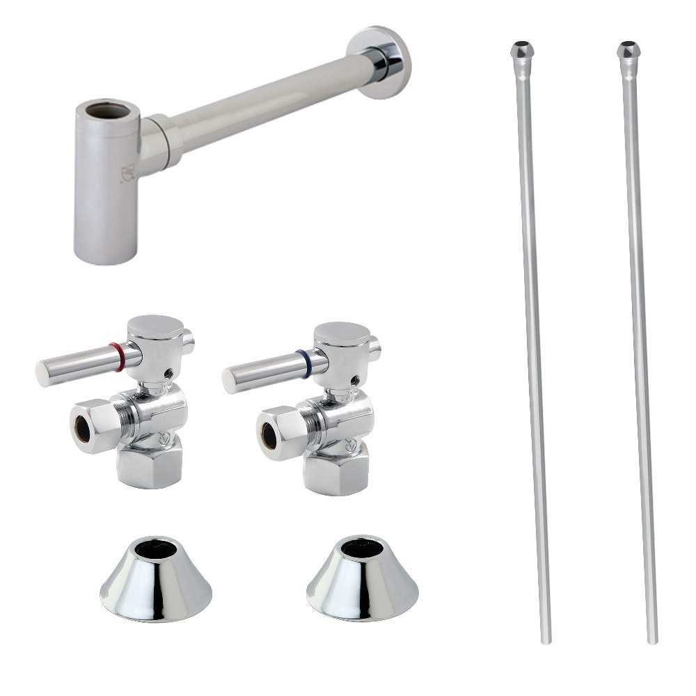 Kingston Brass Modern Plumbing Sink Trim Kit with Bottle Trap, Polished Chrome