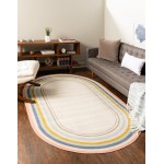 Rug Unique Loom Lotus Ivory Oval 8' 0 x 10' 0