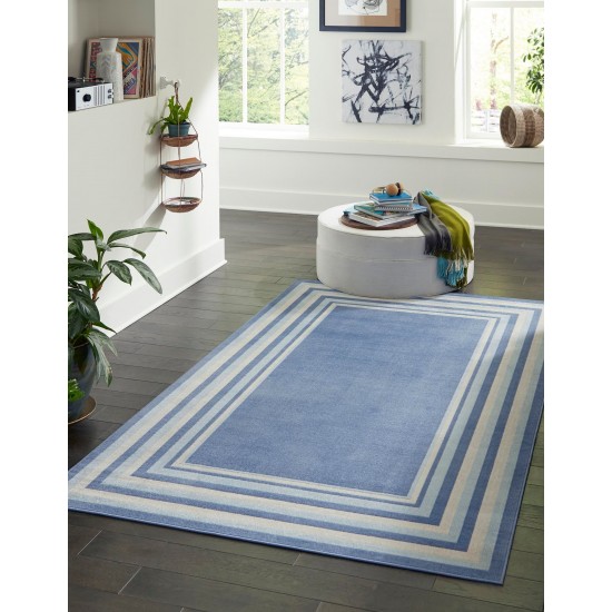 Rug Unique Loom Lotus Blue Sample 1' 4 x 1' 4