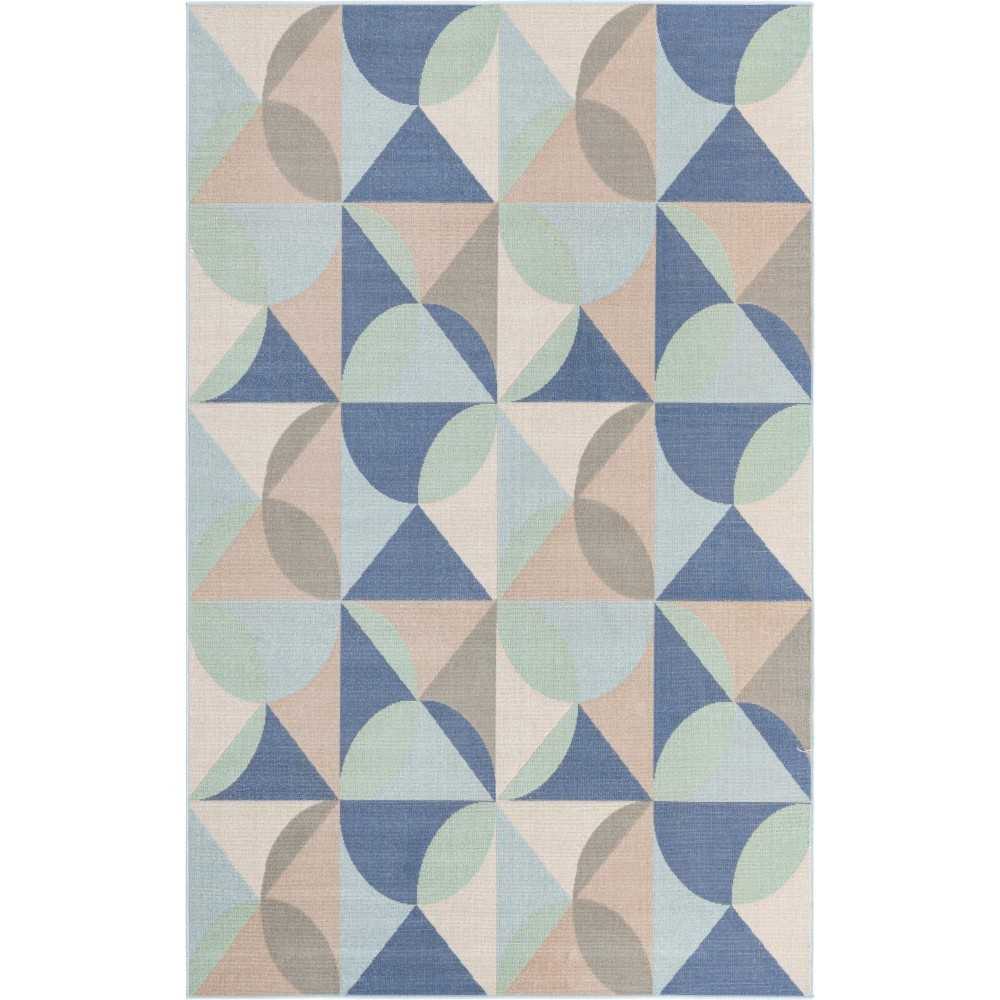 Rug Unique Loom Lotus Blue Sample 1' 4 x 1' 4 Rug Unique Loom Lotus Blue Sample 1' 4 x 1' 4