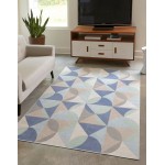 Rug Unique Loom Lotus Blue Sample 1' 4 x 1' 4