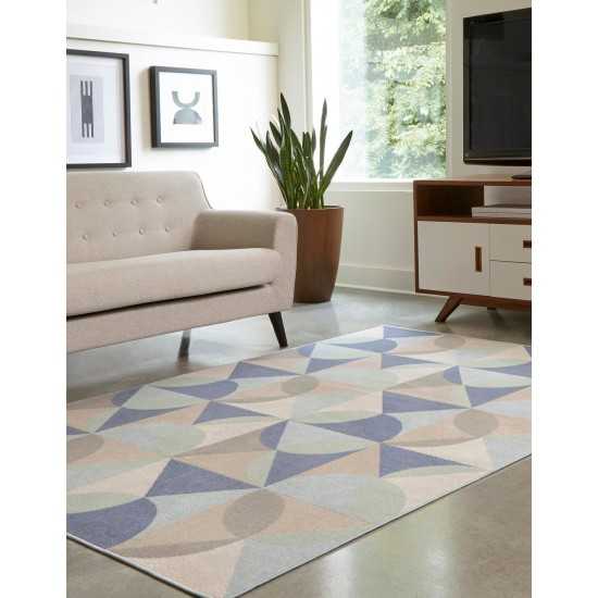 Rug Unique Loom Lotus Blue Sample 1' 4 x 1' 4