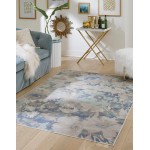Rug Unique Loom Lotus Blue Sample 1' 4 x 1' 4