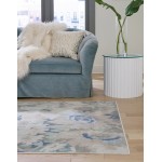 Rug Unique Loom Lotus Blue Sample 1' 4 x 1' 4