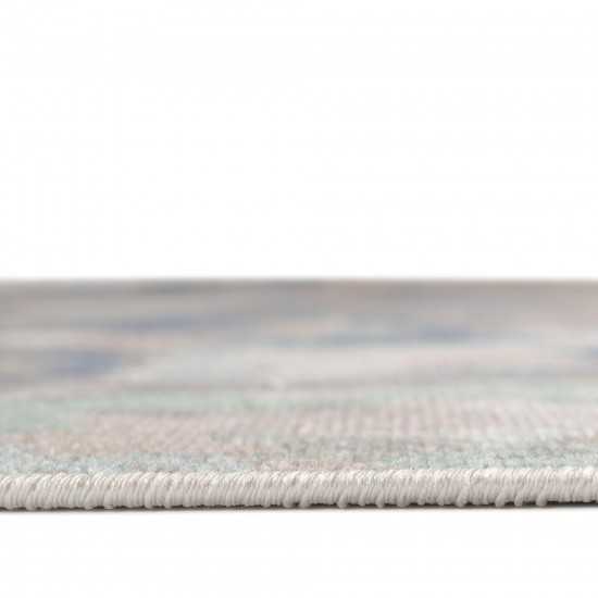 Rug Unique Loom Lotus Blue Sample 1' 4 x 1' 4