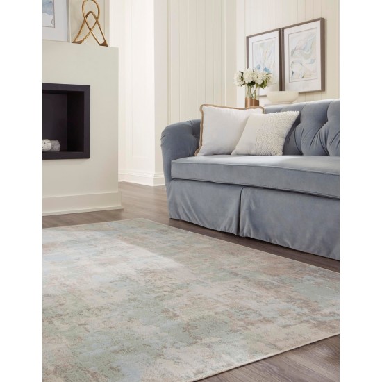 Rug Unique Loom Lotus Teal Sample 1' 4 x 1' 4