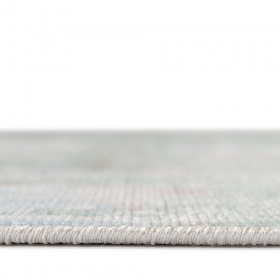 Rug Unique Loom Lotus Teal Sample 1' 4 x 1' 4