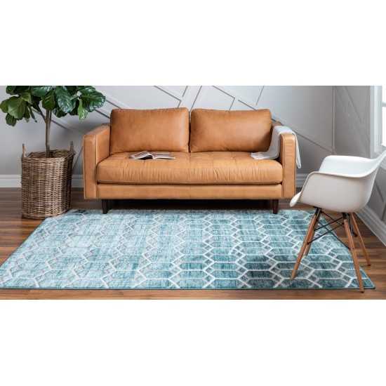 Rug Unique Loom Matrix Trellis Blue Rectangular 3' 3 x 5' 3