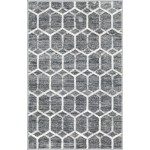 Rug Unique Loom Matrix Trellis Gray Rectangular 3' 3 x 5' 3