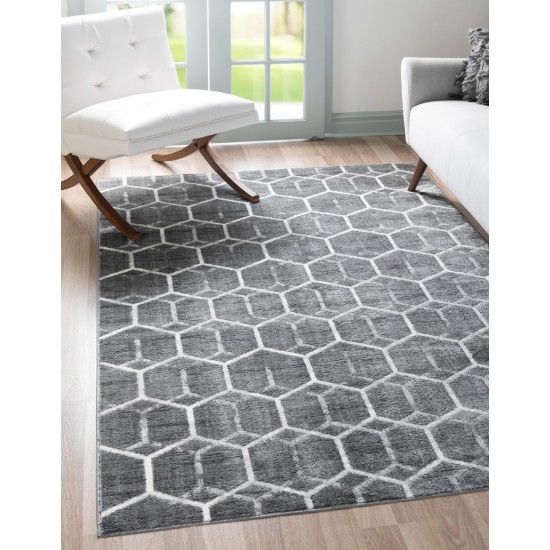 Rug Unique Loom Matrix Trellis Gray Rectangular 3' 3 x 5' 3