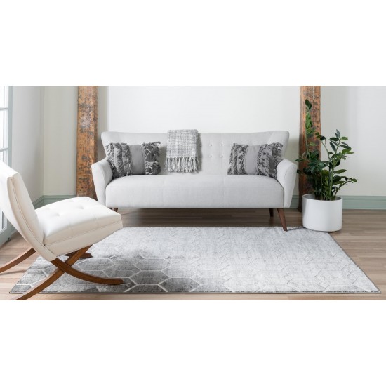 Rug Unique Loom Matrix Trellis Gray Rectangular 3' 3 x 5' 3