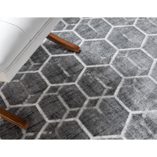 Rug Unique Loom Matrix Trellis Gray Rectangular 3' 3 x 5' 3