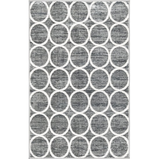 Rug Unique Loom Matrix Trellis Dark Gray Rectangular 3' 3 x 5' 3