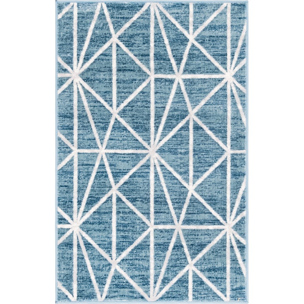 Rug Unique Loom Matrix Trellis Blue Rectangular 3' 3 x 5' 3