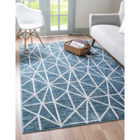 Rug Unique Loom Matrix Trellis Blue Rectangular 3' 3 x 5' 3