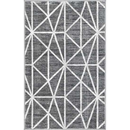 Rug Unique Loom Matrix Trellis Dark Gray Rectangular 3' 3 x 5' 3