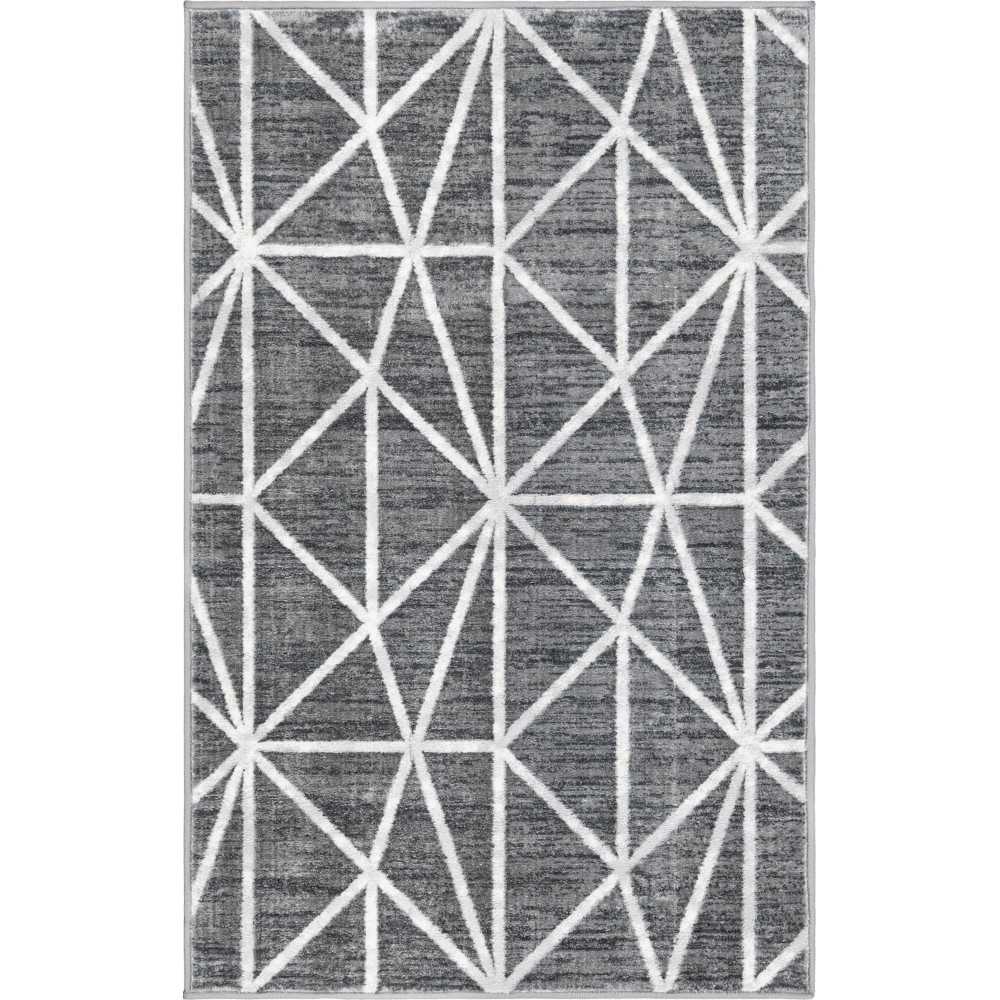 Rug Unique Loom Matrix Trellis Dark Gray Rectangular 3' 3 x 5' 3