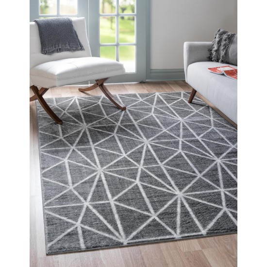 Rug Unique Loom Matrix Trellis Dark Gray Rectangular 3' 3 x 5' 3